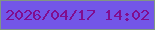 文字の大きさ：2、枠の色：819683、背景の色：7356e8、文字の色：810d8f 無料ブログパーツのブログ時計