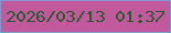 文字の大きさ：1、枠の色：8198ce、背景の色：c2599c、文字の色：295b32 無料ブログパーツのブログ時計