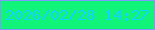 文字の大きさ：2、枠の色：8198fe、背景の色：11f47a、文字の色：10d4fd 無料ブログパーツのブログ時計