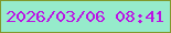 文字の大きさ：1、枠の色：81992b、背景の色：96ebcb、文字の色：ba15e4 無料ブログパーツのブログ時計