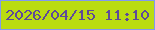 文字の大きさ：1、枠の色：819af0、背景の色：badc11、文字の色：5e4999 無料ブログパーツのブログ時計