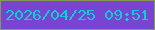 文字の大きさ：2、枠の色：819b54、背景の色：7944d2、文字の色：0ecfd3 無料ブログパーツのブログ時計