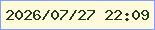 文字の大きさ：2、枠の色：819ffa、背景の色：fffadb、文字の色：213a1e 無料ブログパーツのブログ時計
