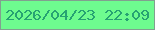 文字の大きさ：3、枠の色：81a08f、背景の色：6efb8f、文字の色：26a272 無料ブログパーツのブログ時計