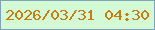 文字の大きさ：3、枠の色：81a1b8、背景の色：d3f9d5、文字の色：c97d11 無料ブログパーツのブログ時計
