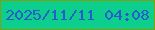 文字の大きさ：5、枠の色：81a207、背景の色：0cce8d、文字の色：275bce 無料ブログパーツのブログ時計