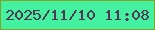文字の大きさ：2、枠の色：81a223、背景の色：43f1a1、文字の色：533654 無料ブログパーツのブログ時計