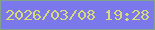 文字の大きさ：1、枠の色：81a28b、背景の色：7a78ea、文字の色：d8d97b 無料ブログパーツのブログ時計