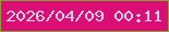 文字の大きさ：2、枠の色：81a42e、背景の色：db0e75、文字の色：cdd4e5 無料ブログパーツのブログ時計
