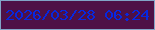 文字の大きさ：2、枠の色：81a5c8、背景の色：4e1147、文字の色：0727e0 無料ブログパーツのブログ時計