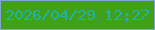 文字の大きさ：5、枠の色：81a5d2、背景の色：40a017、文字の色：22b2ac 無料ブログパーツのブログ時計