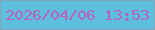 文字の大きさ：1、枠の色：81a6b9、背景の色：5ebedd、文字の色：b963b5 無料ブログパーツのブログ時計