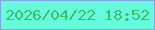 文字の大きさ：1、枠の色：81a7e1、背景の色：66fbdc、文字の色：38c06a 無料ブログパーツのブログ時計