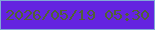 文字の大きさ：5、枠の色：81a8d7、背景の色：6423e0、文字の色：516234 無料ブログパーツのブログ時計