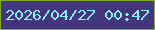 文字の大きさ：5、枠の色：81ac2a、背景の色：44367d、文字の色：8ff0f9 無料ブログパーツのブログ時計