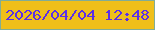 文字の大きさ：2、枠の色：81ac96、背景の色：efbf1a、文字の色：5b2fe7 無料ブログパーツのブログ時計