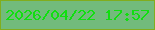 文字の大きさ：3、枠の色：81ad1e、背景の色：72bb7c、文字の色：10df10 無料ブログパーツのブログ時計