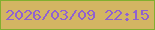 文字の大きさ：5、枠の色：81af2f、背景の色：d3b563、文字の色：9061d0 無料ブログパーツのブログ時計