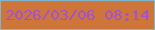 文字の大きさ：4、枠の色：81b5ce、背景の色：ce7639、文字の色：a251d0 無料ブログパーツのブログ時計