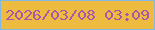 文字の大きさ：4、枠の色：81b9e4、背景の色：edbb40、文字の色：aa56ab 無料ブログパーツのブログ時計