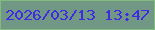文字の大きさ：2、枠の色：81bb7e、背景の色：709885、文字の色：402ae3 無料ブログパーツのブログ時計
