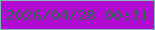 文字の大きさ：1、枠の色：81bbb6、背景の色：b10ad0、文字の色：2f644e 無料ブログパーツのブログ時計