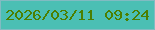 文字の大きさ：1、枠の色：81bbc2、背景の色：4bbfb4、文字の色：4c7f00 無料ブログパーツのブログ時計