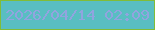 文字の大きさ：5、枠の色：81bc38、背景の色：59bec2、文字の色：91a4df 無料ブログパーツのブログ時計