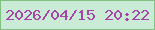 文字の大きさ：3、枠の色：81bf83、背景の色：caebd6、文字の色：a645a8 無料ブログパーツのブログ時計