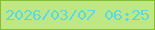 文字の大きさ：2、枠の色：81c130、背景の色：bfe784、文字の色：59dae2 無料ブログパーツのブログ時計