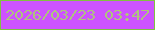 文字の大きさ：1、枠の色：81c141、背景の色：cd53ff、文字の色：aec47d 無料ブログパーツのブログ時計