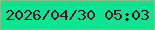 文字の大きさ：1、枠の色：81c188、背景の色：0ce491、文字の色：3c142a 無料ブログパーツのブログ時計