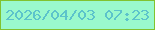 文字の大きさ：3、枠の色：81c32f、背景の色：9af9cd、文字の色：5cc3cb 無料ブログパーツのブログ時計