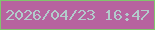 文字の大きさ：1、枠の色：81c56d、背景の色：b7639f、文字の色：b2cacb 無料ブログパーツのブログ時計