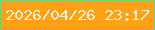 文字の大きさ：4、枠の色：81c868、背景の色：ffa114、文字の色：e7f1cf 無料ブログパーツのブログ時計