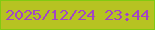 文字の大きさ：2、枠の色：81ca12、背景の色：b6c322、文字の色：a246c4 無料ブログパーツのブログ時計