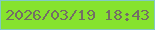 文字の大きさ：4、枠の色：81cac2、背景の色：86e32d、文字の色：736e65 無料ブログパーツのブログ時計
