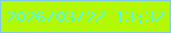 文字の大きさ：1、枠の色：81cae3、背景の色：b3f902、文字の色：52f9ec 無料ブログパーツのブログ時計