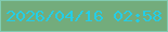 文字の大きさ：3、枠の色：81ccb2、背景の色：73ac7c、文字の色：24cee6 無料ブログパーツのブログ時計