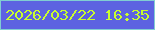 文字の大きさ：4、枠の色：81cdd2、背景の色：5d62e1、文字の色：c9fe2e 無料ブログパーツのブログ時計