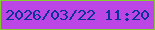 文字の大きさ：3、枠の色：81ce2e、背景の色：bc46e5、文字の色：073495 無料ブログパーツのブログ時計
