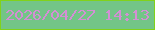 文字の大きさ：3、枠の色：81d21a、背景の色：73c587、文字の色：d38fd4 無料ブログパーツのブログ時計