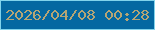 文字の大きさ：3、枠の色：81d3eb、背景の色：0468a1、文字の色：b5a575 無料ブログパーツのブログ時計