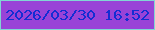文字の大きさ：5、枠の色：81d5d4、背景の色：9943d7、文字の色：142dd3 無料ブログパーツのブログ時計