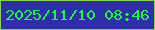 文字の大きさ：5、枠の色：81d73c、背景の色：302daa、文字の色：14fe36 無料ブログパーツのブログ時計