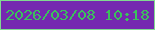 文字の大きさ：2、枠の色：81d991、背景の色：7528b0、文字の色：3bc15c 無料ブログパーツのブログ時計