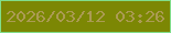 文字の大きさ：1、枠の色：81dd8a、背景の色：7c8704、文字の色：ab9b53 無料ブログパーツのブログ時計