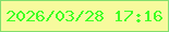 文字の大きさ：4、枠の色：81de6e、背景の色：f7fa9d、文字の色：3fff24 無料ブログパーツのブログ時計