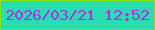 文字の大きさ：4、枠の色：81e307、背景の色：2bdbb1、文字の色：a135e3 無料ブログパーツのブログ時計