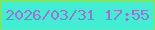 文字の大きさ：4、枠の色：81e659、背景の色：41eed3、文字の色：a071cf 無料ブログパーツのブログ時計